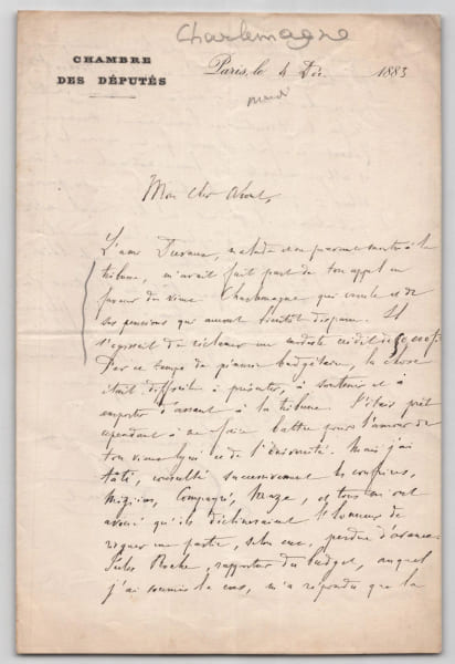 Charles Lenient - L.A.S. &agrave; Edmond About - Bourses du lyc&eacute;e Charlemagne, 1883. Charles Lenient