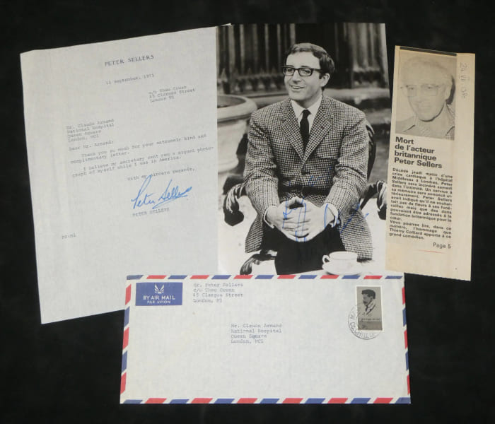 Peter Sellers - Lettre dactylographi&eacute;e sign&eacute;e + photo sign&eacute;e - 1971. Peter Sellers