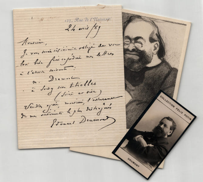 &Eacute;douard Drumont - Lettre autographe sign&eacute;e - 1889. &Eacute;douard Drumont