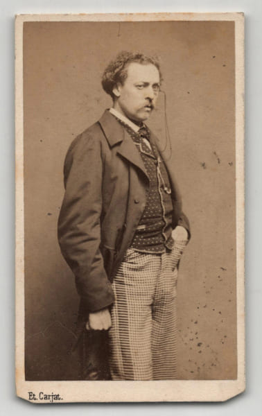 Photo d'&eacute;poque format carte de visite d'Aur&eacute;lien Scholl par &Eacute;tienne Carjat - XIX&egrave;me si&egrave;cle. &Eacute;tienne Carjat