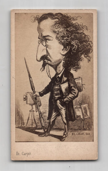 Photo format carte de visite d'&Eacute;tienne Carjat (autocaricature) par Carjat & Cie. &Eacute;tienne Carjat