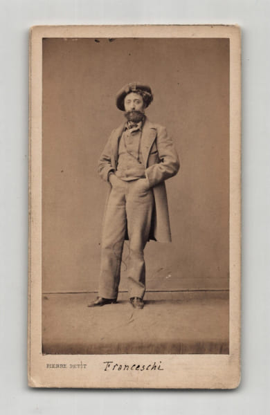 Photographie d'&eacute;poque format carte de visite de Jules Franceschi (sculpteur) par Pierre Petit - XIX&egrave;me si&egrave;cle. Pierre Petit