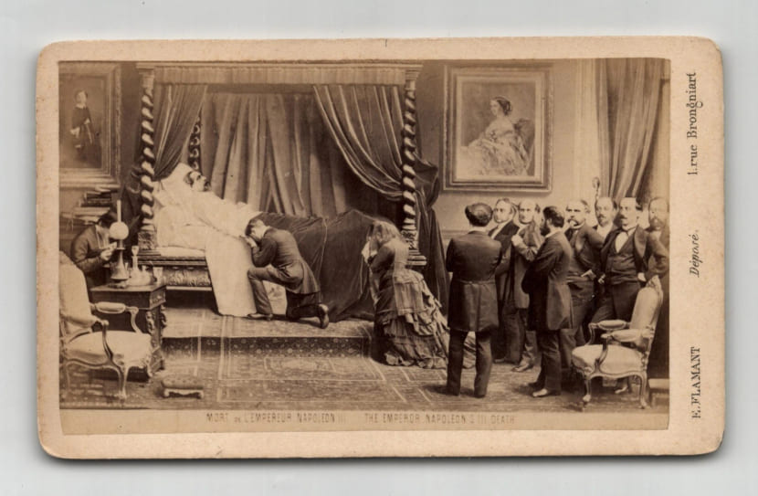 Photographie d'&eacute;poque format carte de visite (paysage) - La Mort de l'Empereur Napol&eacute;on III par E. Flamant. E. Flamant