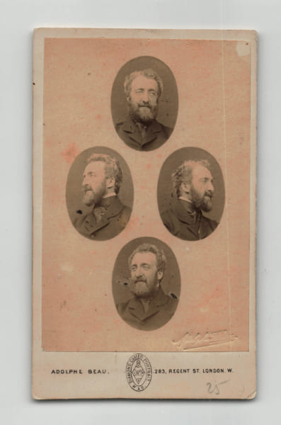 Photographie d'&eacute;poque format carte de visite - Portrait multiple de Louis d'Orl&eacute;ans, Duc de Nemours, par Adolphe Beau - XIXe. Adolphe Beau