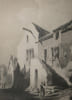 Hubert Clerget - Lithographie lav&eacute;e sur pierre - Maison &agrave; Bougival - 1844. Hubert Clerget