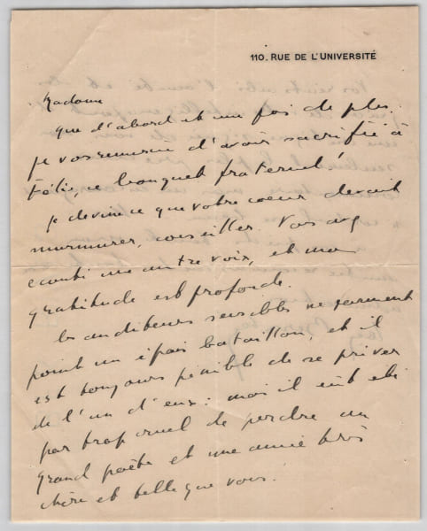 Henri Bernstein - Lettre autographe sign&eacute;e de remerciements chaleureux. Henri Bernstein