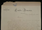 Lettre sign&eacute;e par R&eacute;gnier & 7 autres &agrave; Achille Dev&eacute;ria - Don de dessins - 1846. R&eacute;gnier, Provost, Beauvallet, Geffroy et autres soci&eacute;taires de la ...