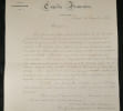 Lettre sign&eacute;e par R&eacute;gnier & 7 autres &agrave; Achille Dev&eacute;ria - Don de dessins - 1846. R&eacute;gnier, Provost, Beauvallet, Geffroy et autres soci&eacute;taires de la ...