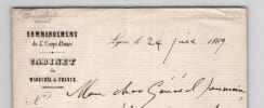 Fran&ccedil;ois Certain de Canrobert - Lettre autographe sign&eacute;e - Aide de camp &agrave; Grenoble - 1869. Fran&ccedil;ois Certain de Canrobert, mar&eacute;chal de France