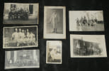 Lot de 7 photos anciennes - sc&egrave;nes de vie, militaria et h&ocirc;tellerie, 1910/1930. 