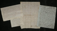 Lot de 4 pi&egrave;ces manuscrites - Entre-Deux-Mers - XVIIe, XVIIIe, XIXe. 