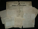 Lot de 14 pi&egrave;ces - Correspondance et imprim&eacute;s Bordelais - XVIIIe / XIXe si&egrave;cle. 