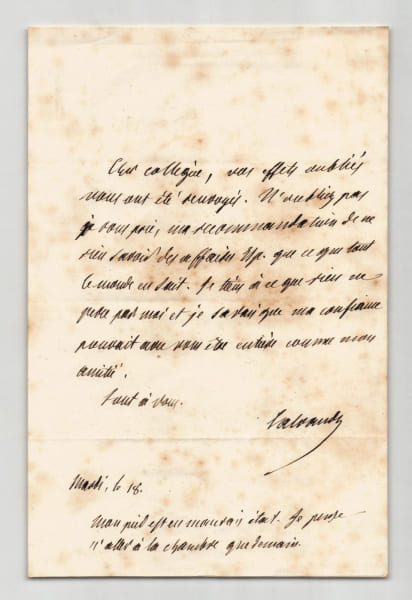 Narcisse-Achille de Salvandy - Lettre autographe sign&eacute;e - Discr&eacute;tion politique. Narcisse-Achille de Salvandy