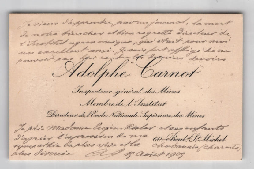 Adolphe Carnot - Lettre autographe sign&eacute;e - D&eacute;c&egrave;s d'Eug&egrave;ne Risler - 15 ao&ucirc;t 1905. Adolphe Carnot