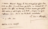 Comte de Montgolfier - Lettre autographe sign&eacute;e au Baron Becquey - 1820. Comte de Montgolfier