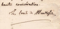 Comte de Montgolfier - Lettre autographe sign&eacute;e au Baron Becquey - 1820. Comte de Montgolfier