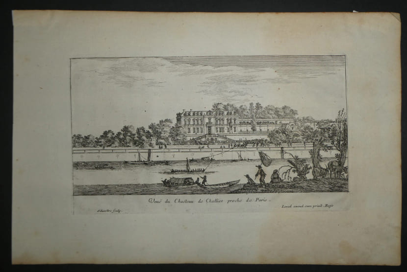 Isra&euml;l Silvestre - Eau-forte - Ch&acirc;teau de Chaillot sur la Seine - XVIIe si&egrave;cle. Isra&euml;l Silvestre