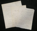 Raymond Brucker - 3 lettres autographes sign&eacute;es &agrave; Francis Wey et Dauzat - 1837. Raymond Brucker