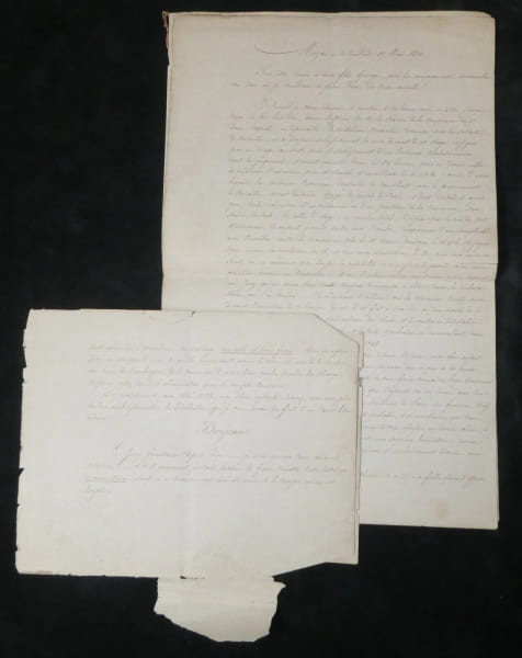 Louis-Bernard Bonjean - Pr&eacute;sident Cour de cassation - Lettre testament autographe sign&eacute;e - adress&eacute;e &agrave; son fils Georges et &agrave; son &eacute;pouse, quatre jours ...