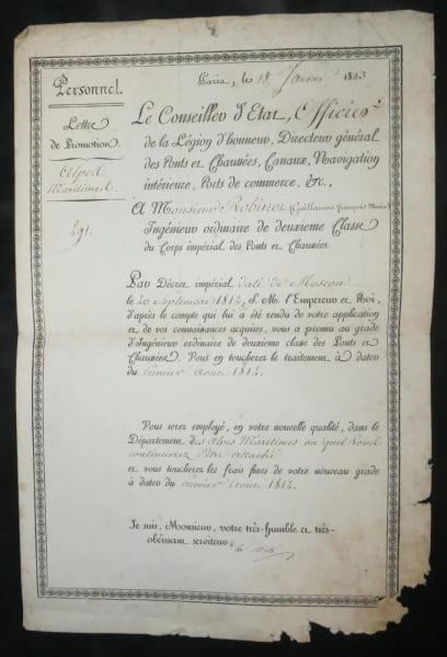 Louis-Mathieu Mol&eacute; - Lettre sign&eacute;e - R&eacute;f&eacute;rence au d&eacute;cret dat&eacute; de Moscou - 1813. Louis-Mathieu Mol&eacute;
