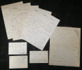 Camille Doucet et Abraham Dreyfus - Dossier crois&eacute; de 5 lettres, 3 cartes et 2 brouillons - Affaire de censure de Thermidor de Sardou et diff&eacute;rend &agrave; ...