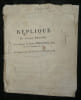 Factum judiciaire imprim&eacute; - R&eacute;plique de l'&eacute;pouse Delong contre Pierre Princeteau - N&eacute;goce colonial Saint-Domingue, navire l'Amb&eacute;sien - Bordeaux. 