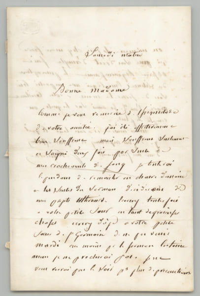 F&eacute;lix Coquereau - Lettre autographe sign&eacute;e - Aum&ocirc;nier de la Belle Poule - XIXe. F&eacute;lix Coquereau