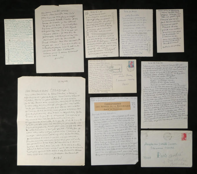 Andr&eacute; Beucler - 4 lettres et 5 cartes autographes sign&eacute;es - Nice - 1960-1985. Andr&eacute; Beucler