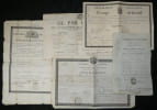 5 documents militaires et maritimes - Cong&eacute; de marine royal - G&eacute;n&eacute;ral Brenier. 