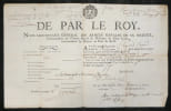 5 documents militaires et maritimes - Cong&eacute; de marine royal - G&eacute;n&eacute;ral Brenier. 