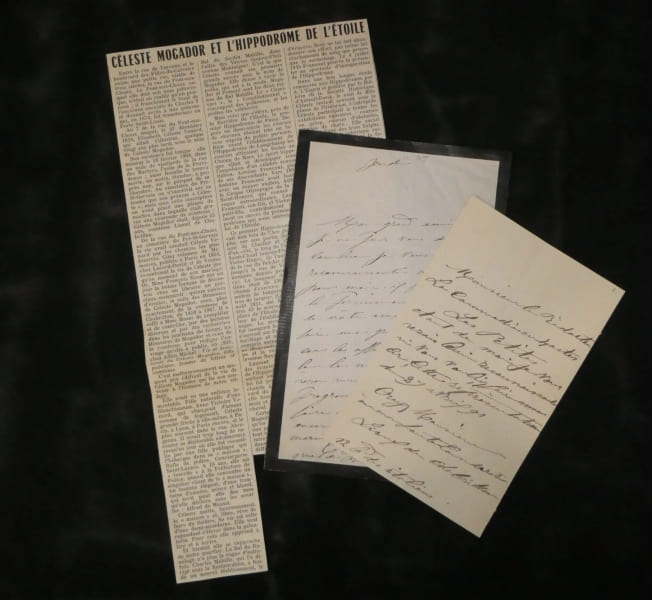 C&eacute;leste Mogador - 2 lettres autographes sign&eacute;es - Th&eacute;&acirc;tre - XIXe et 1891. C&eacute;leste Mogador