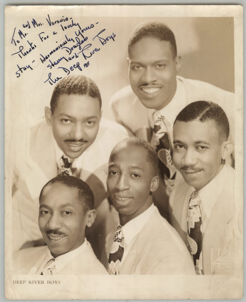 Deep River Boys - Photographie d&eacute;dicac&eacute;e sign&eacute;e par Harry Douglass - v. 1950. Harry Douglass