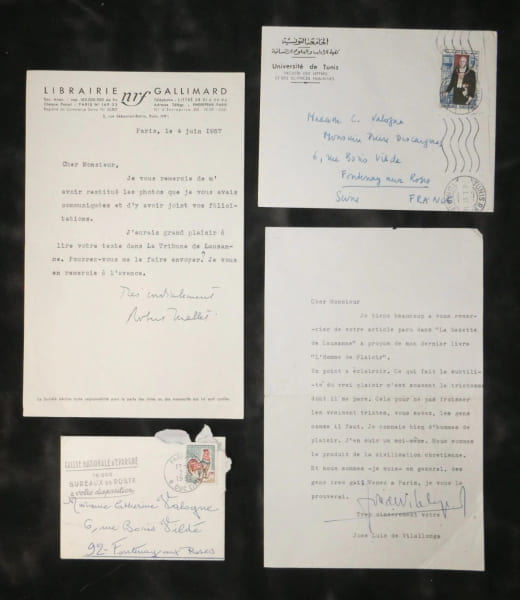 Lettres d'&eacute;crivains - Vilallonga, Aveline, Boileau-Narcejac, Mallet - 1957-1966. Vilallonga, Aveline, Boileau-Narcejac, Mallet