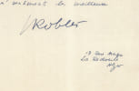 Emmanuel Robl&egrave;s - Lettre autographe sign&eacute;e - Alger, sur une photo - v. 1955-56. Emmanuel Robl&egrave;s