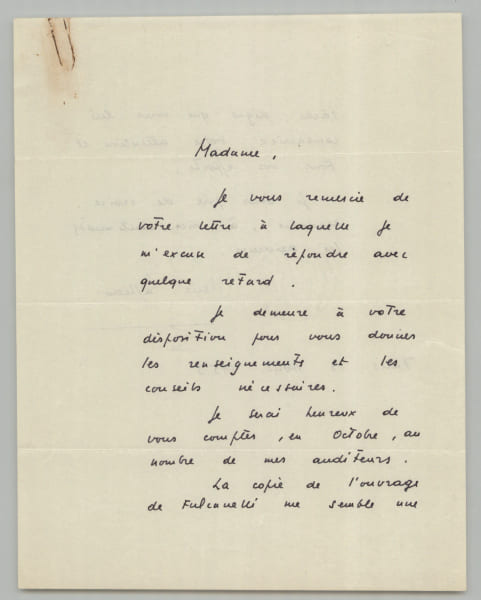 Ren&eacute; Alleau - Lettre autographe sign&eacute;e - Alchimie - Fulcanelli - 1953. Ren&eacute; Alleau