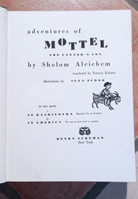 ADVENTURES OF MOTTEL: THE CANTOR'S SON