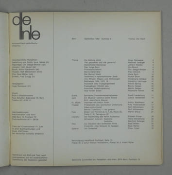 Die Linie. (Untertitel ab Heft 5:) Kulturpolitisch-zeitkritische Umschau.. Ramseyer, Hugo: