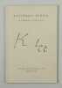 Paul Klee. Katalog. Mit einer Einführung (von W. Wartmann) und Abbildungen.. Klee, Paul -