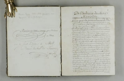De l'Exercice du Sacré Ministere. Handschriftliche Abschrift des Originaltextes.