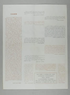 (Plakat / Katalog zur Ausstellung und Einladungskarte):. Calder, Alexander:
