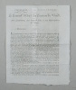 Circulaire. - Le Conseil d'Etat du Canton de Vaud, Aux Lietenans, aux Juges de Paix et aux Municipalités du Canton.. Pidou, Auguste.: