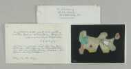 Originaltempera auf schwarzem Papier mit handschriftlichem Text an Heinz Keller, Kunstmuseum Winterthur.. Schwarz, Hannes (1926-2014), ...