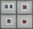 20 Blatt Originalaquarelle mit Nachbildungen gotischer Initialen auf Papier, montiert auf Karton.. Stierlin, Friedrich (1810-1879):