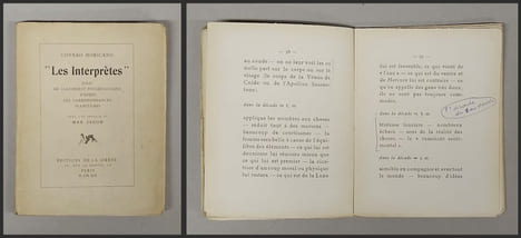 "Les interprètes". Essai de Classement psychologique d'après les correspondances planétaires. Avec une préface de Max Jacob.. Moricand, Conrad: