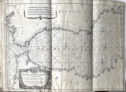 Carte de la mer Méditerranée en douze feuilles. Dédiée à Mr le duc de Choiseul.