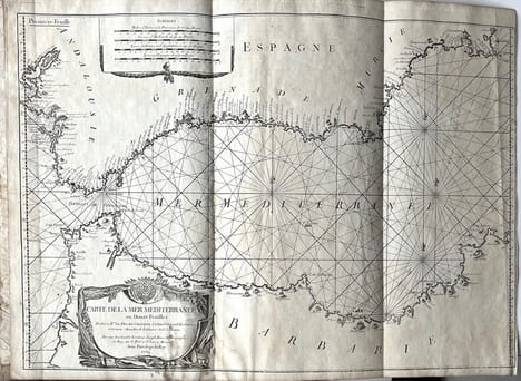 Carte de la mer Méditerranée en douze feuilles. Dédiée à Mr le duc de Choiseul.. ROUX (Joseph).