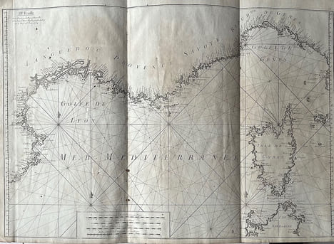 Carte de la mer Méditerranée en douze feuilles. Dédiée à Mr le duc de Choiseul.. ROUX (Joseph).