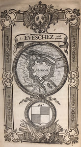 Plans des principales places de guerre et villes maritimes frontières du royaume de France, distinguez par départemens, Gouvernemens Generaux & Particuliers des Provinces, avec les Officiers generaux et principaux qui y commandent en chef pour le Roy, & dans la Nouvelle France ou Amerique, ensemble les Officiers des Etats Majors de ces Places & des autres Villes interieures du Royaume, au premier Juillet 1736. Gravez dans la Carte Générale de la Monarchie & du Militaire de France, de tous les tems. Presentez au Roy, par Lemau de la Jaisse, de l'Ord. de S. Lazare.