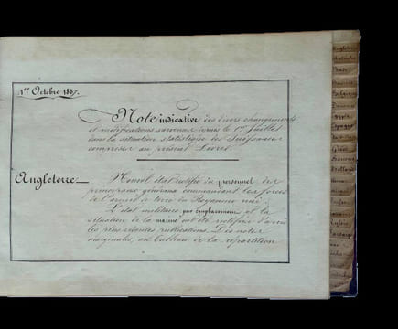 Statistique extérieure.. [MILITARIA - REPERTOIRE MANUSCRIT / MILITARIA - HANDWRITTEN DIRECTORY].