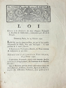 Assemblée Nationale. Loi relative à la découverte des deux Frégates la Bousole et l'Astrolabe, commandées par M. De la Pérouse.